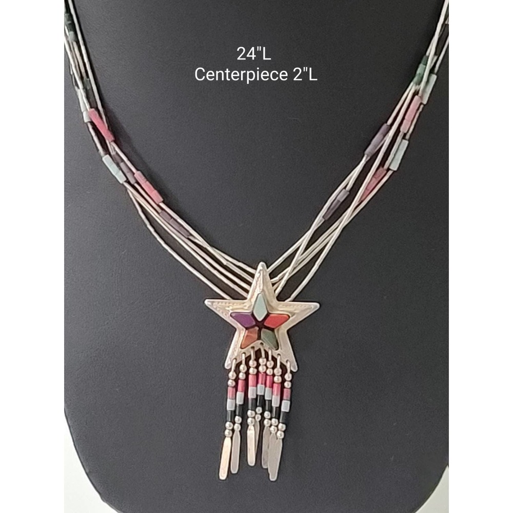 🌻Bogo 50%Vintage "NA" SignedRB Silver Necklace - Picture 3 of 5